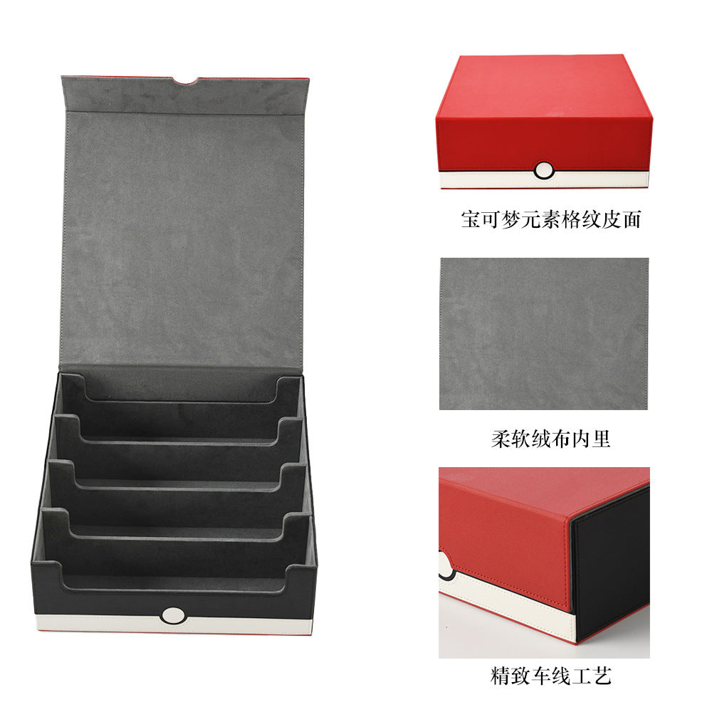4 Slot Pokemon PU Leather TCG Card Storage Box 3000+pcs